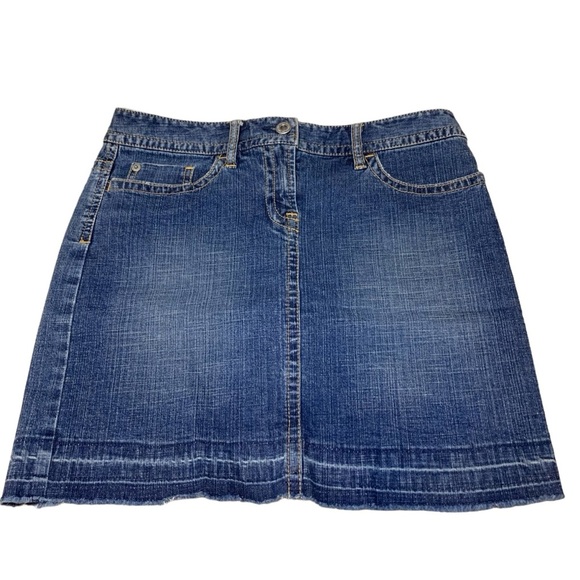 LOFT Dresses & Skirts - LOFT Ann Taylor Raw Hem Stretch Denim Skirt